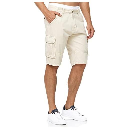 Indicode uomini blixt cargo shorts | pantaloncini cargo con 6 tasche e cintura in 100% cotone black s