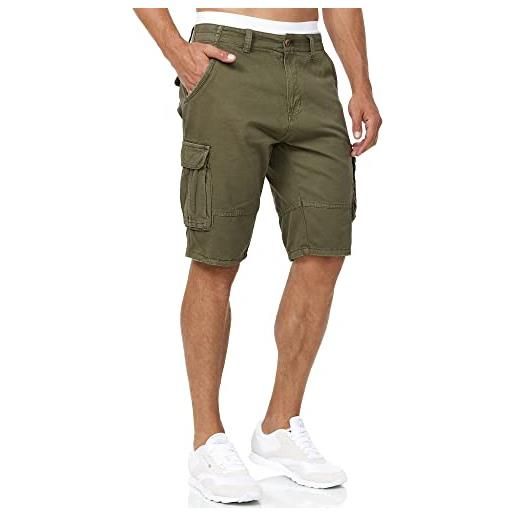 Indicode uomini blixt cargo shorts | pantaloncini cargo con 6 tasche e cintura in 100% cotone dired camouflage s