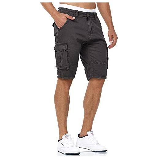 Indicode uomini blixt cargo shorts | pantaloncini cargo con 6 tasche e cintura in 100% cotone amber xl