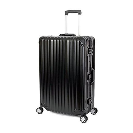 Travelhouse london, valigetta rigida in alluminio, con telaio in alluminio, diverse misure e colori, t1169, nero , großer koffer, valigia