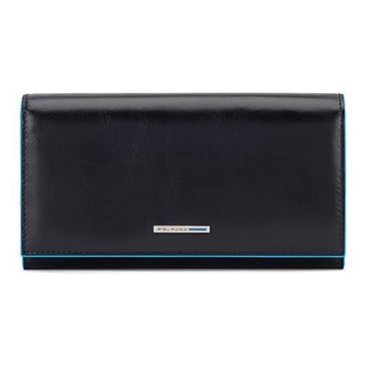 PIQUADRO blue square women´s trifold smartphone wallet rfid nero