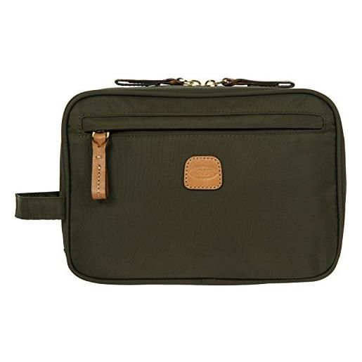 Bric's urban travel kit collezione x-bag, necessaire da viaggio leggero e impermeabile, beauty case da viaggio, nylon, dimensione 25x17x9 cm, olive