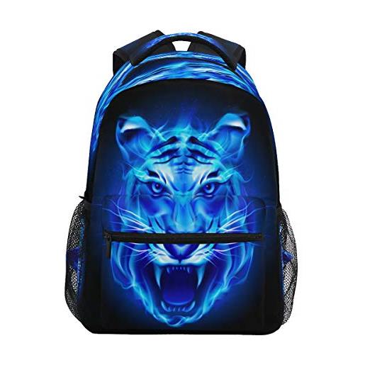 FVFV simpatica tigre blu re fuoco zaino per bambini zaini ragazze ragazzi bookbag borsa capretto zainetti per studenti da viaggio per laptop