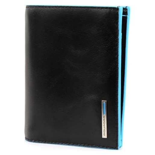 Piquadro pu1740b2 portafoglio, collezione blu square, nero