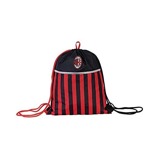 Seven sacca-zaino milan, winners club, rosso e nero, scuola, tempo libero