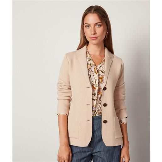 Falconeri giacca in cashmere ultrasoft vaniglia light