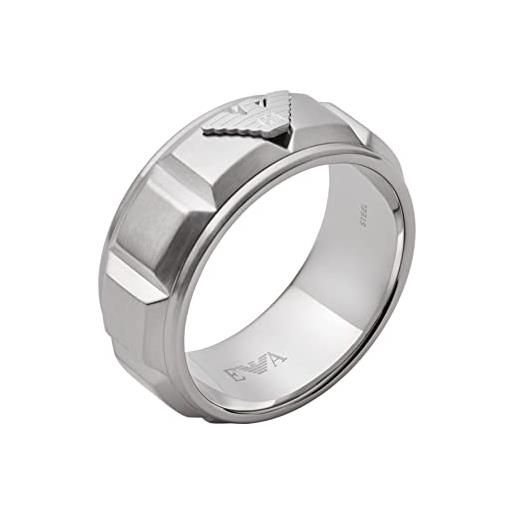 Emporio Armani anello da uomo sentimental, lunghezza: 25 mm, altezza: 9,5 mm, larghezza: 25 mm anello in acciaio inox argento, egs2908040