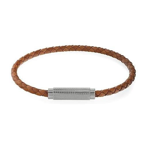 Calvin Klein braccialetto in pelle da uomo collezione modern grid marrone - 35000421
