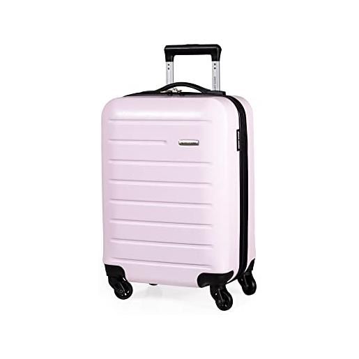 Pierre Cardin voyager - valigia rigida da viaggio con 4 ruote girevoli | manico telescopico | valigie a guscio rigido cl893, rosa polvere, m, valigia