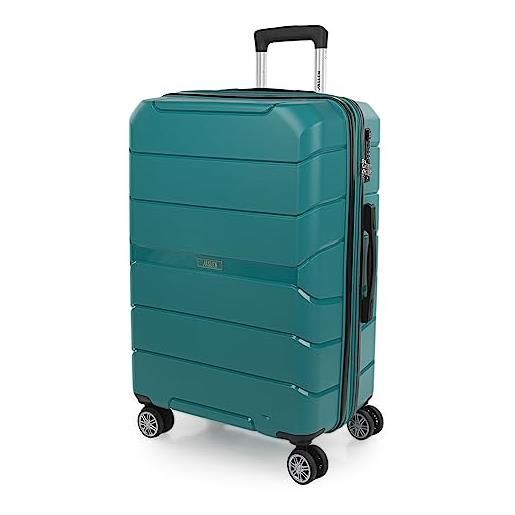 JASLEN - valigia media da viaggio rigide. Trolley medio con 4 ruote materiale pp valigia media rigida in offerta resistente e super leggero - robusta valigia 20 kg tsa, verde