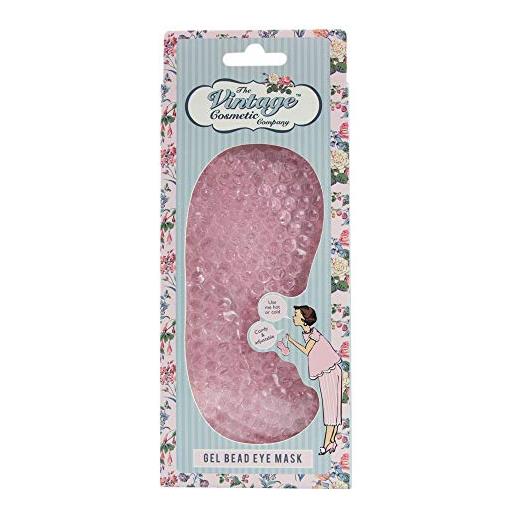 The Vintage Cosmetic Company gel bead eye mask super-soft plush adjustable headband gentle and soothing works hot or cold pink design