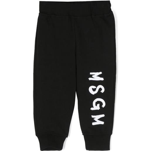 Msgm kids pantalone in cotone nero