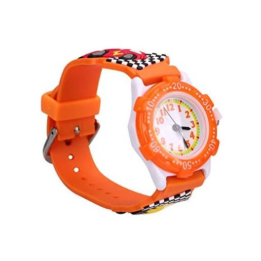 ibasenice orologi impermeabili da auto per bambini 3d orologio da polso per insegnante in silicone impermeabile orologio da polso per bambini bambino (arancione) orologi impermeabili
