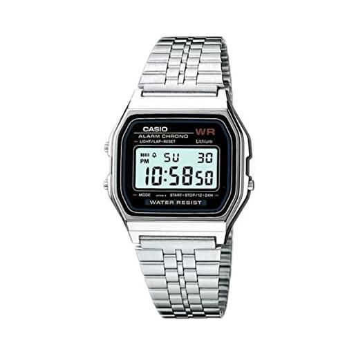 Casio orologio digitale al quarzo unisex con cinturino in acciaio inossidabile a159wa-1d