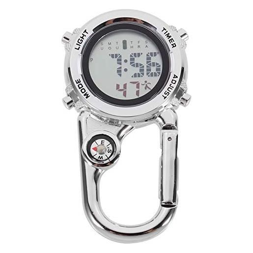 Generic orologio da taschino, 1 pezzo, multiuso, con moschettone, pratico orologio da tasca per arrampicata all'aria aperta
