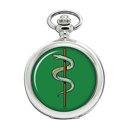 Family Crests medicina simbolo asclepius-esculape asta orologio da tasca