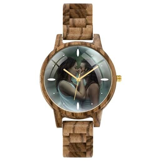 EREMITI JEWELS orologio personalizzato in 3d unisex - natural wood - vero legno (legno zebrano)