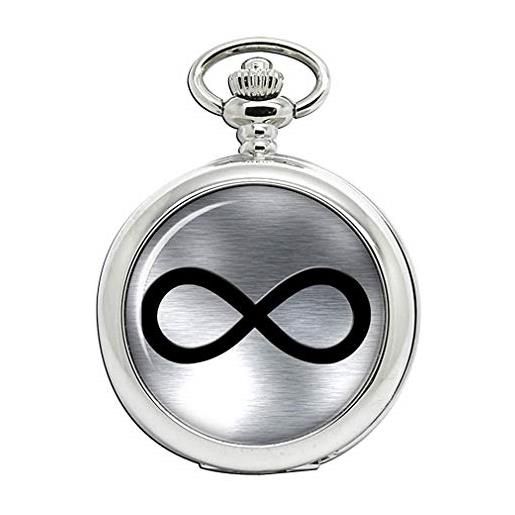 Giftshop UK simbolo dell'infinito metallico orologio da tasca cacciatore