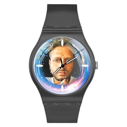 EREMITI JEWELS orologio personalizzato ultra leggero da polso - soft gum - stampa alta definizione con marcatempo in rilievo 3d effect (grigio)