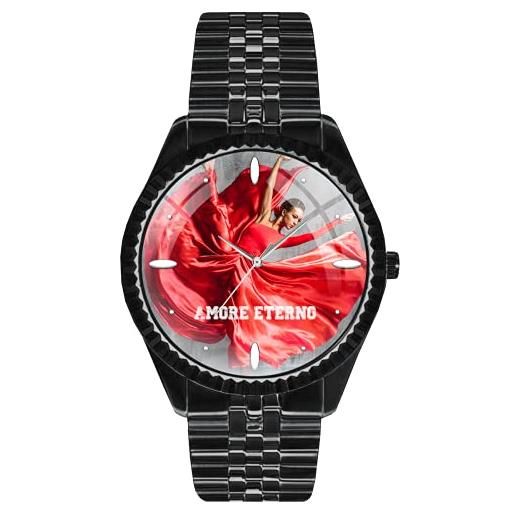 EREMITI JEWELS orologio da polso personalizzabile con foto immagine logo testo - rx maglia piccola (black)