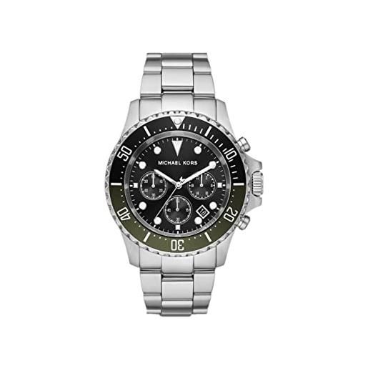 Michael Kors everest - orologio cronografo con acciaio inossidabile argento per uomo mk8976