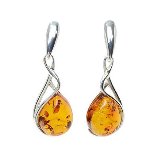 HolidayGiftShops orecchini ambra in argento sterling e miele balticoluglio