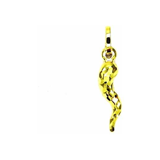 PEGASO GIOIELLI ciondolo oro giallo 18kt (750) pendente corno cornetto portafortuna donna ragazza bambina