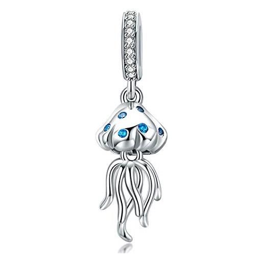 INBEAUT - ciondolo a forma di medusa subacquea, in argento sterling 925, per braccialetti e collane