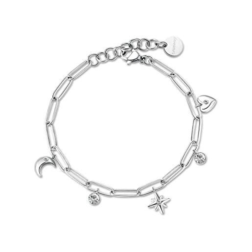 Brosway bracciale donna con simbolo cuore/luna | collezione chant - bah49