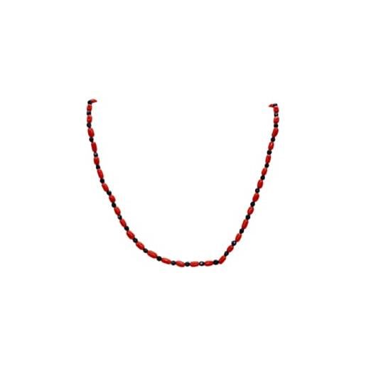 sicilia bedda - collana unisex in corallo rosso del mediterraneo - prodotto realizzato interamente a mano. (col02, 50)
