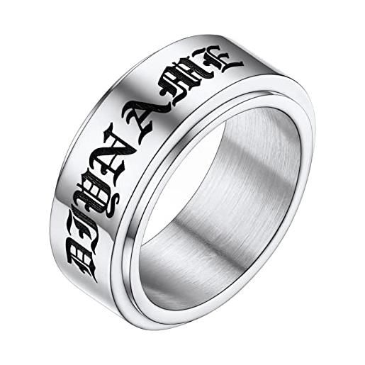 PROSTEEL anello uomo incisione personalizzata anello con incisione anello uomo fascia larga larghezza 9mm misura 32
