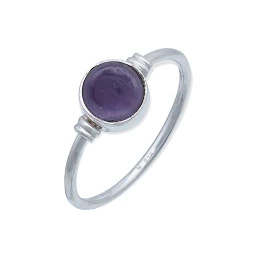 mantraroma anello argento 925 con pietre preziose ametista pietra viola argento sterling da donna in vero argento (mrg-191-01-(58))