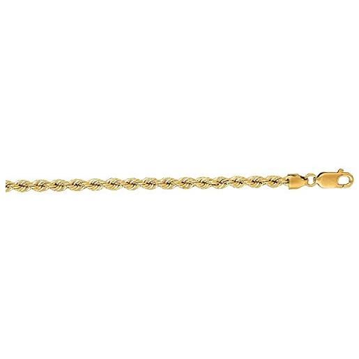 PRINS JEWELS collana in oro giallo 750 da 18 carati, unisex, larghezza 2,50 mm, lunghezza a scelta, oro