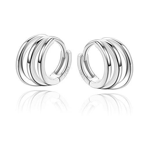 SILBERTALE piccoli orecchini a cerchio donna argento 925 cerchio piccolo adolescenti 8 mm gioielli regalo eleganti senza nickel