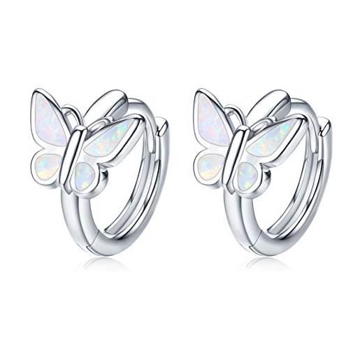 CHENGHONG orecchini da donna in argento sterling, orecchini a forma di farfalla a forma di stella e luna, orecchini a cerchio con margherite, orecchini ipoallergenici, con opali, farfalle