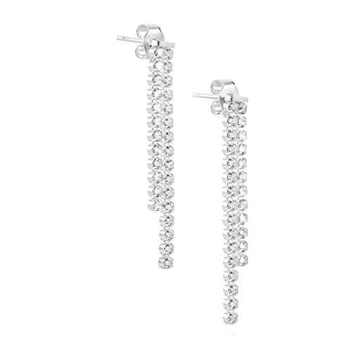 LillyMarie donne orecchini d'argento argento sterling 925 chiaro swarovski elements originali strass pendenti sacchetto per gioielli monili di nozze