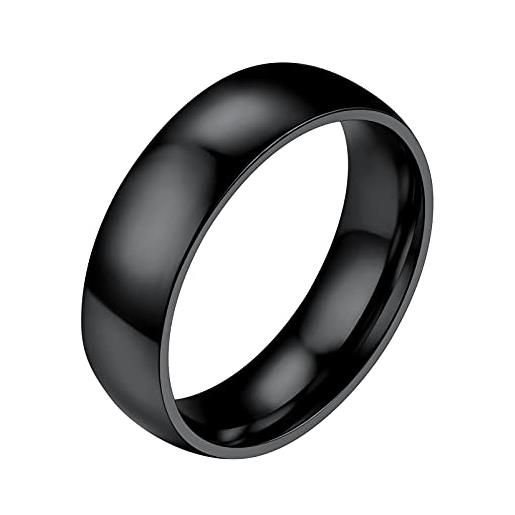 PROSTEEL anello uomo nero anelli da uomo donna nero fede anelli acciaio inossidabile misura 26