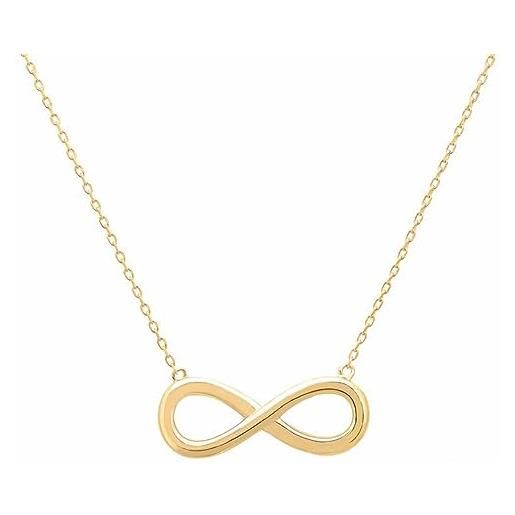 Kritz collana donna simbolo dell infinito placcato oro - pendente ciondolo amore infinity e catena regolabile - gioielli moda regalo per ragazze