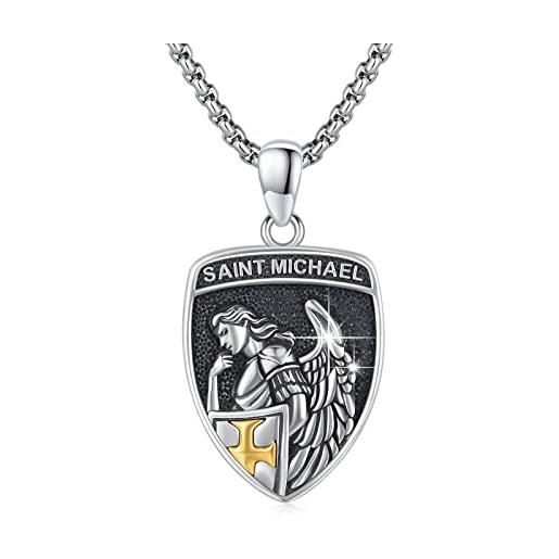 ZIPPICE collana con amuleto religioso in argento sterling 925, con protezione cristiana, per donne e uomini, argento sterling