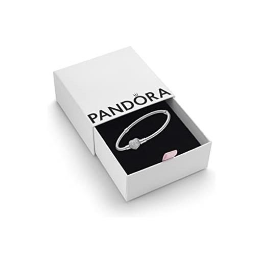 Pandora 590727cz - bracciale con pavé di cuore, 17 cm