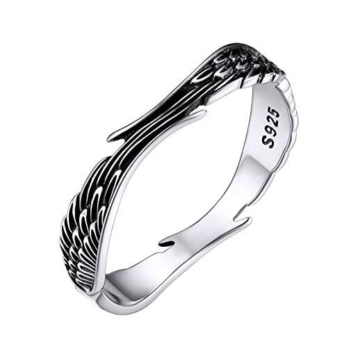 Silvora anello da donna anello a forma piuma in argento sterling anello con taglio a diamante s925 personalizzabile gioielli scintillanti confezione regalo