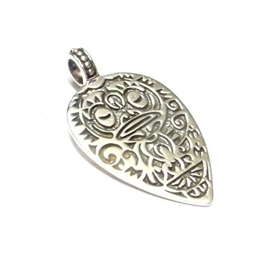 Silberschmuck - BG ciondolo in argento, simbolo di protezione maori, realizzato in argento sterling, gioielli unisex, argento
