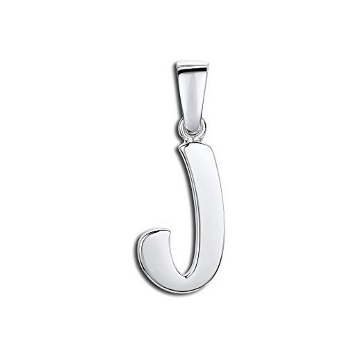 Amberta gioielli - ciondolo a forma di iniziale in argento sterling 925 - pendente classico per donna alla moda - lettera j