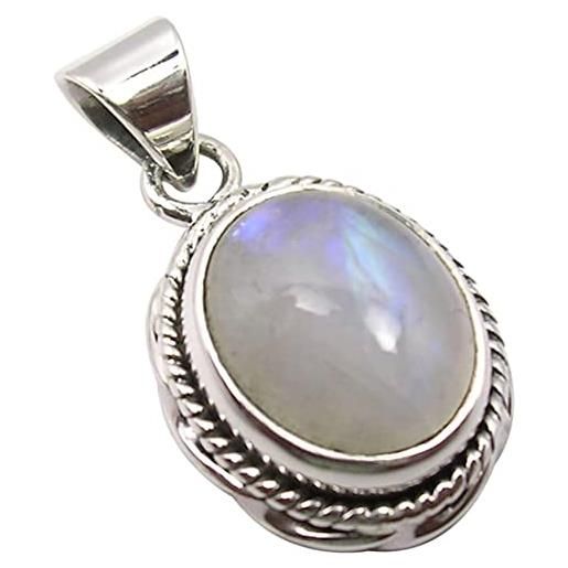 Unique Gems ciondolo da donna art nouveau pietra di luna 2.9 ct in argento 925 qualità come gioielliere