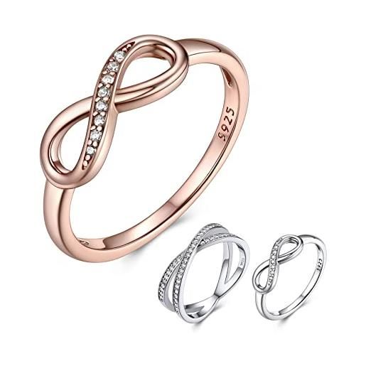 Bestyle anelli argento 925 donna anelli infinito donna misura 8, confezione regalo