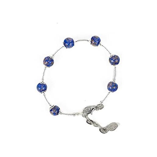 Sospiri Venezia bracciale donna 7 perle in vetro diametro 8 mm braccialetto originale vetro di murano gioiello idea regalo made in italy certificato (rosso)