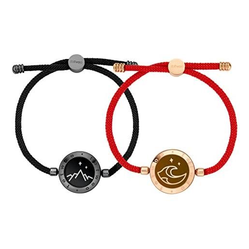 TOTWOO bracciale donna uomo bracciali coppia lui e lei fidanzati braccialetti amicizia donna tattili vibranti regali per lui bracciale lunga distanza bracciali impermeabile regolabile durevole