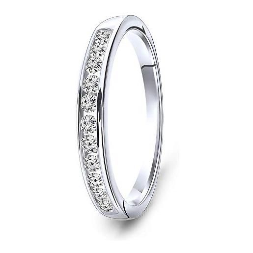 MIORE anello da donna in oro bianco 14 carati 585 con diamanti da 0,33 ct