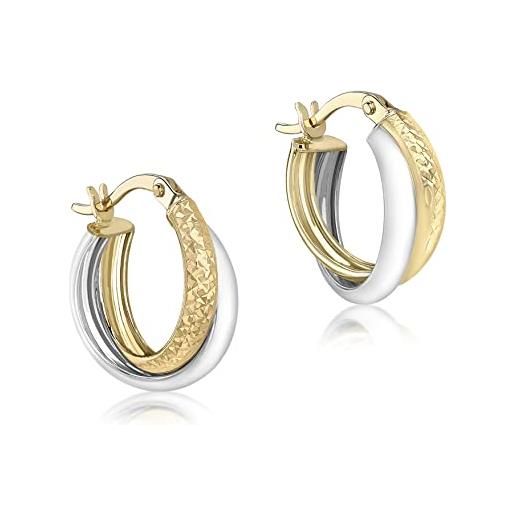 Orecchini Donna Carissima In Oro Giallo E Bicolore 9 Ct – Eleganti E Italiani, In Confezione Regalo