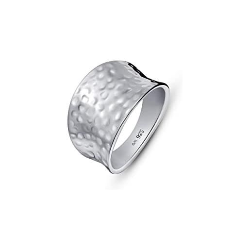Amberta anello da donna in argento sterling 925 effetto martellato: misura 10